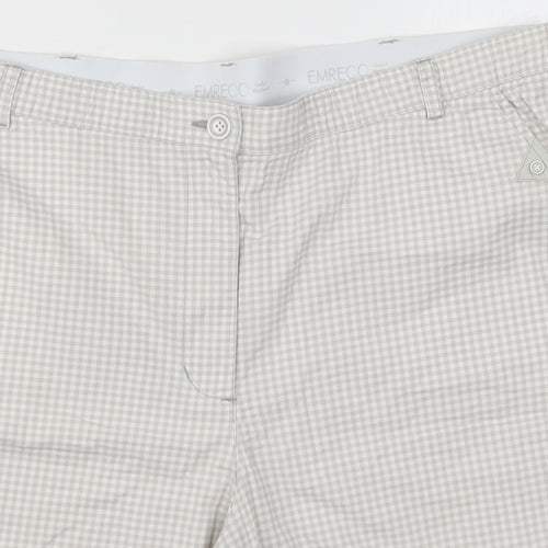 Emreco Womens Grey Check  Bermuda Shorts Size 38