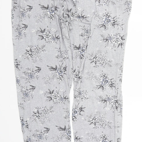 Preworn Womens Grey Floral  Trousers  Size 36 in L28 in - Pyjama Pants