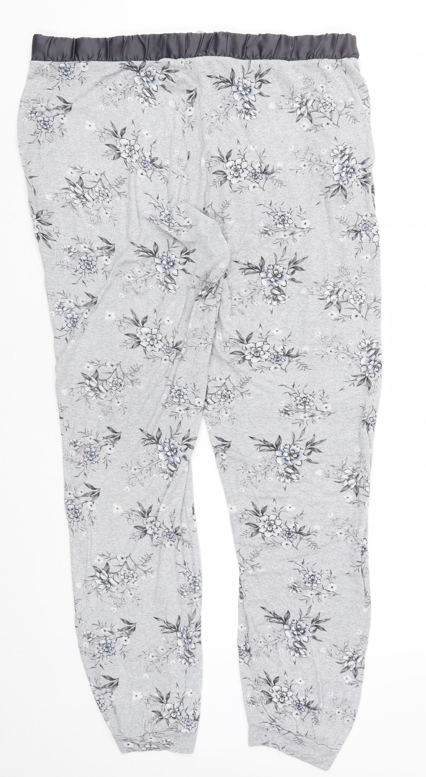 Preworn Womens Grey Floral  Trousers  Size 36 in L28 in - Pyjama Pants