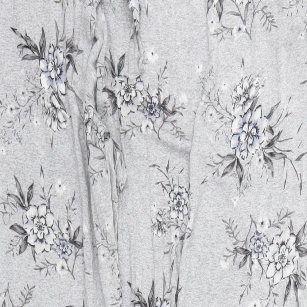 Preworn Womens Grey Floral  Trousers  Size 36 in L28 in - Pyjama Pants
