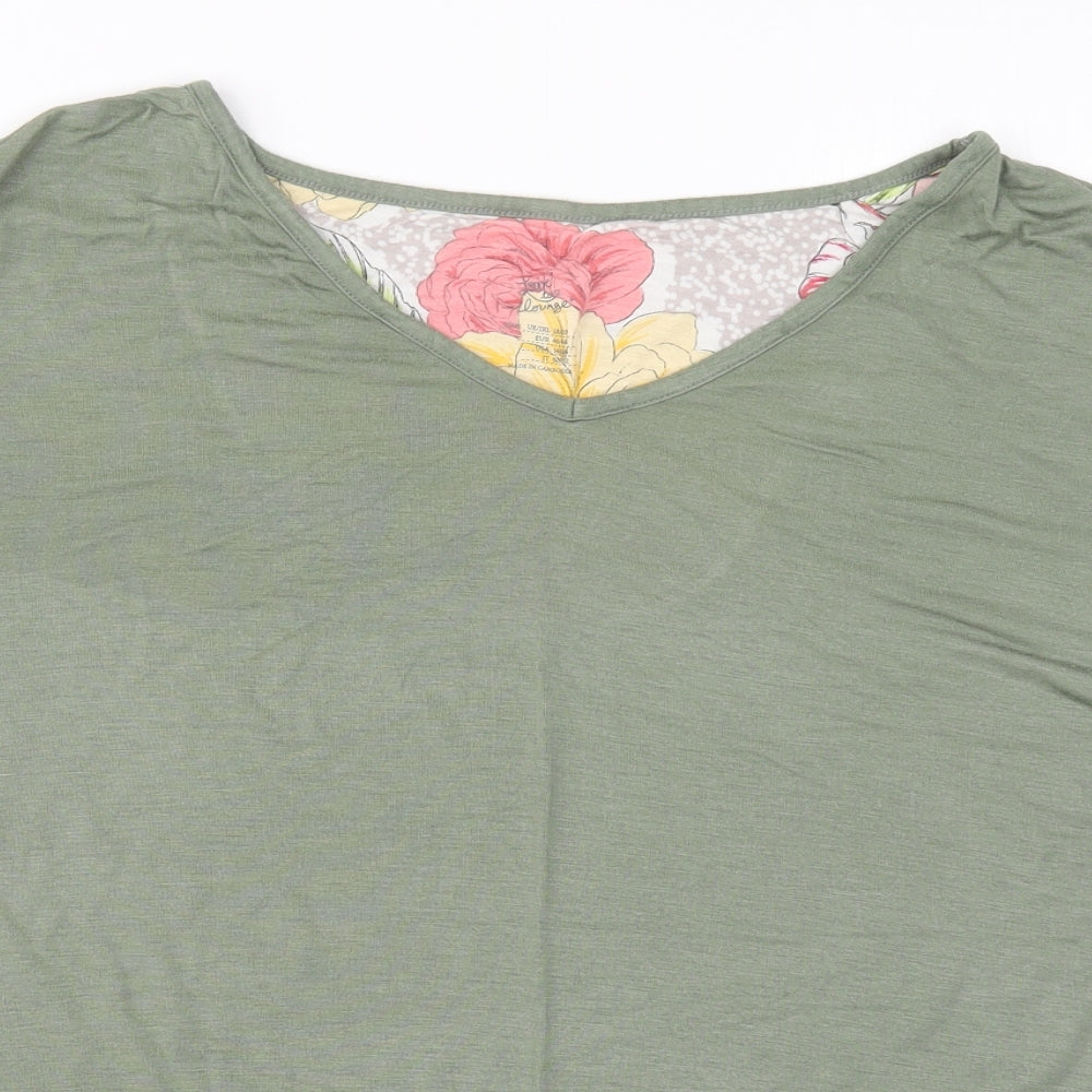 Primark Womens Green Solid  Top Pyjama Top Size 18