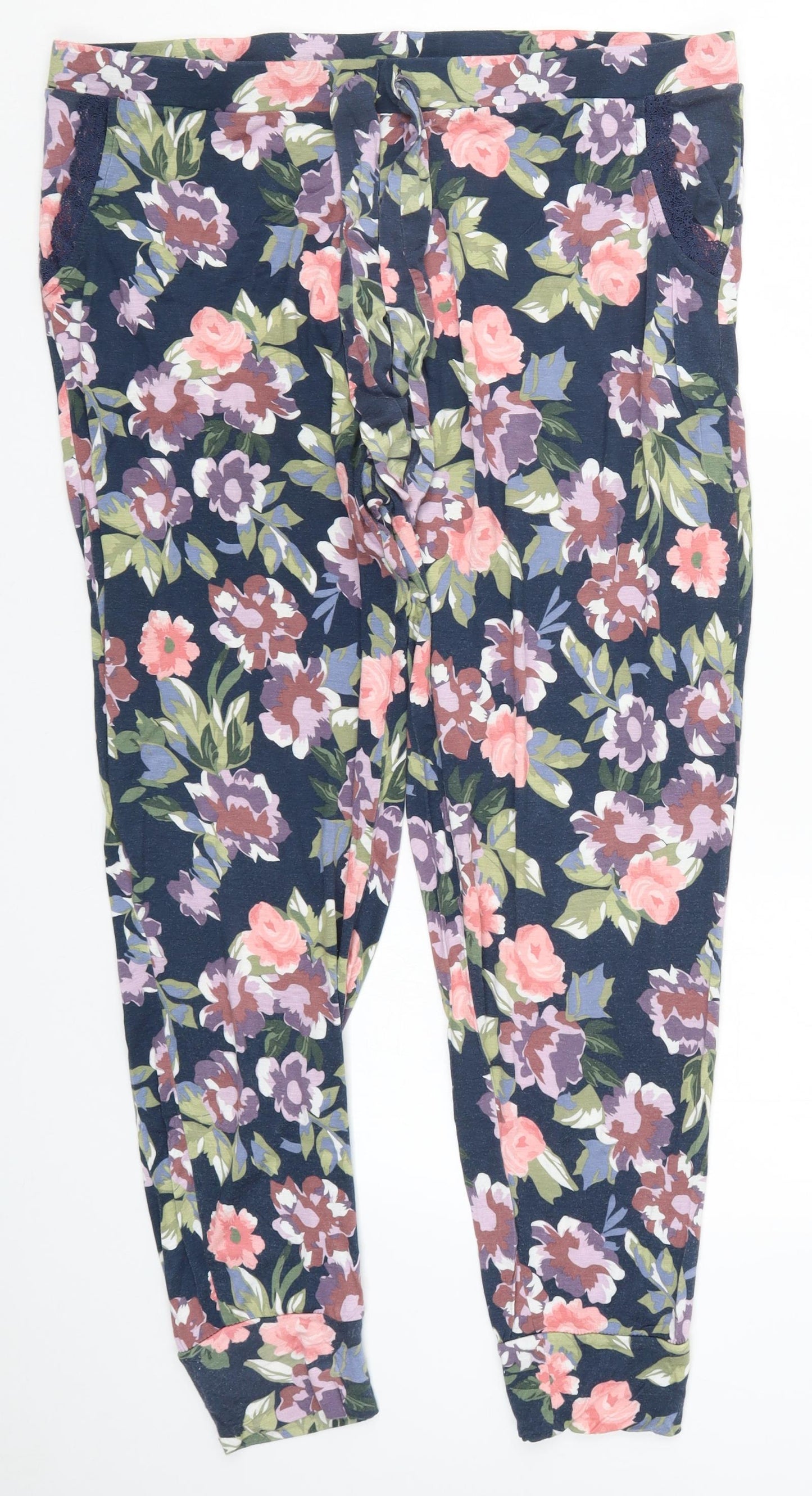 Preworn Womens Multicoloured Floral  Trousers  Size 38 in L27.5 in
