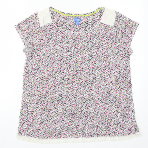 Simply Vera Womens Pink Geometric Rayon Top Pyjama Top Size L