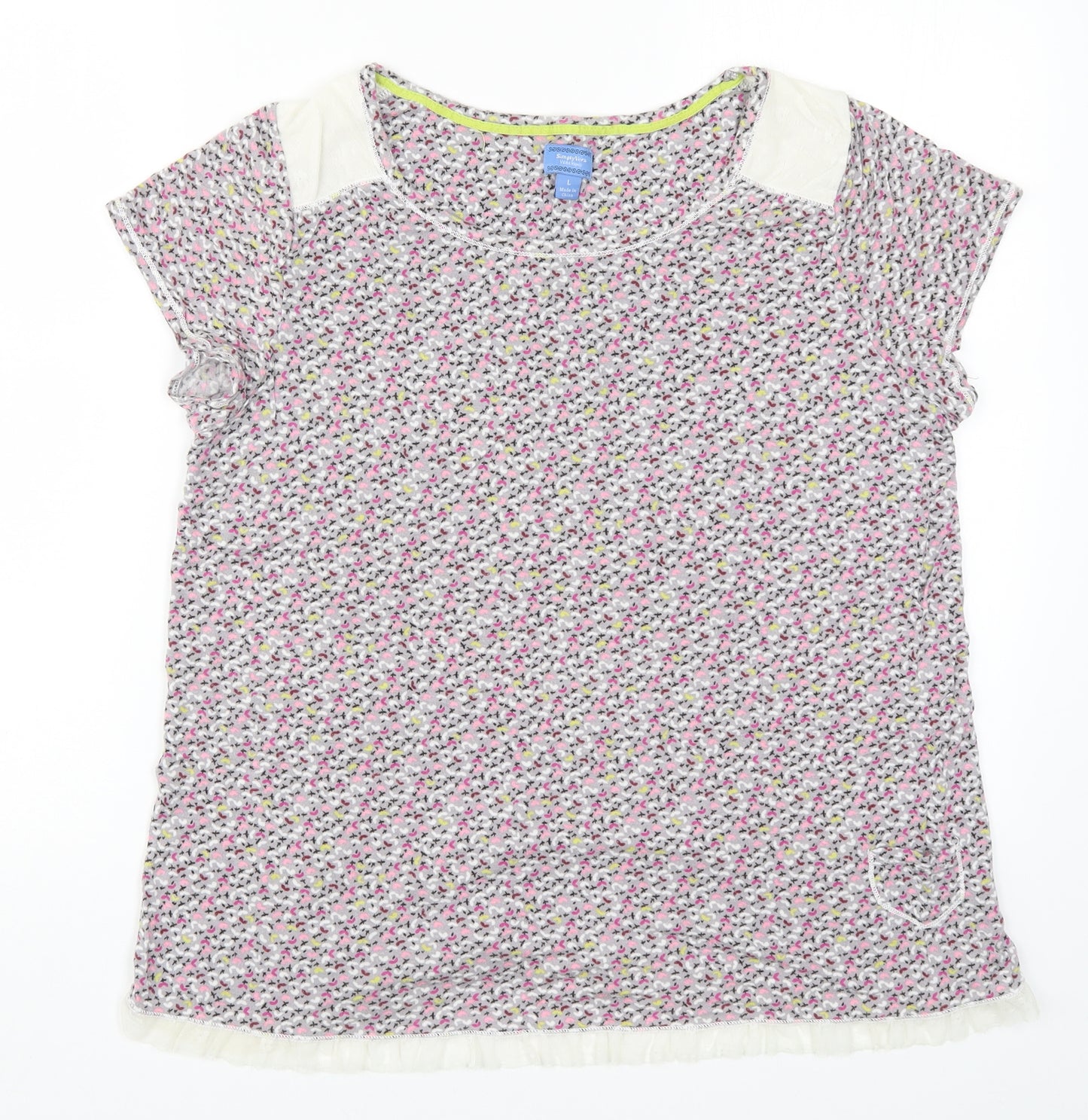 Simply Vera Womens Pink Geometric Rayon Top Pyjama Top Size L