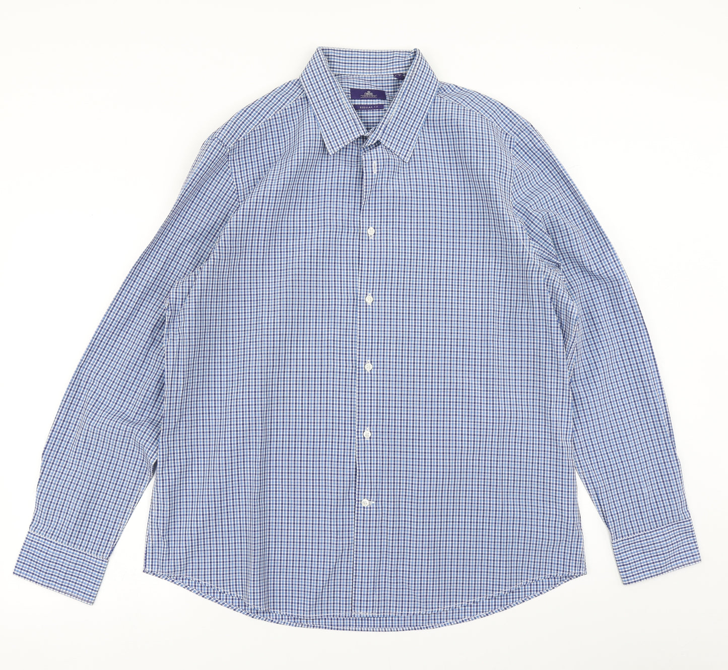 NEXT Mens Black Plaid   Dress Shirt Size 17.5