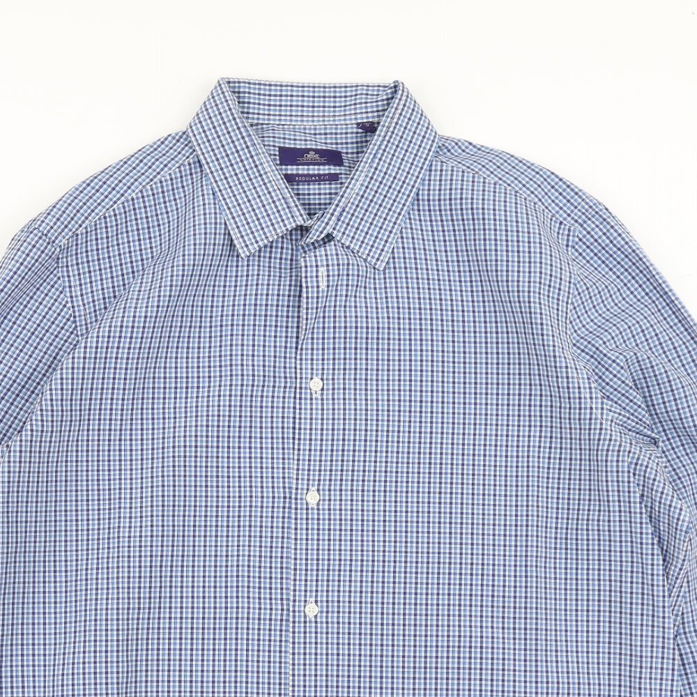 NEXT Mens Black Plaid   Dress Shirt Size 17.5