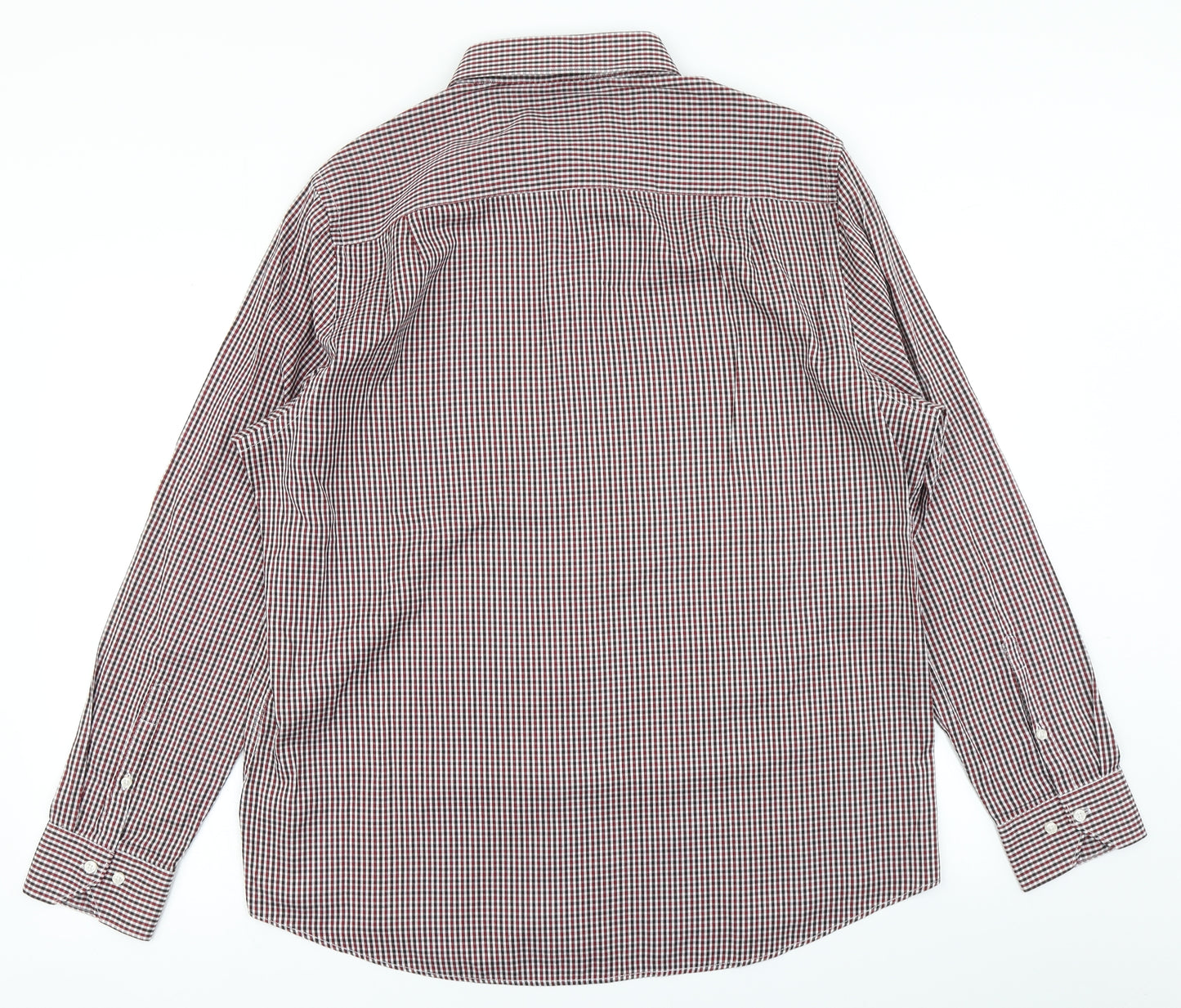 NEXT Mens Red Plaid   Dress Shirt Size 17.5