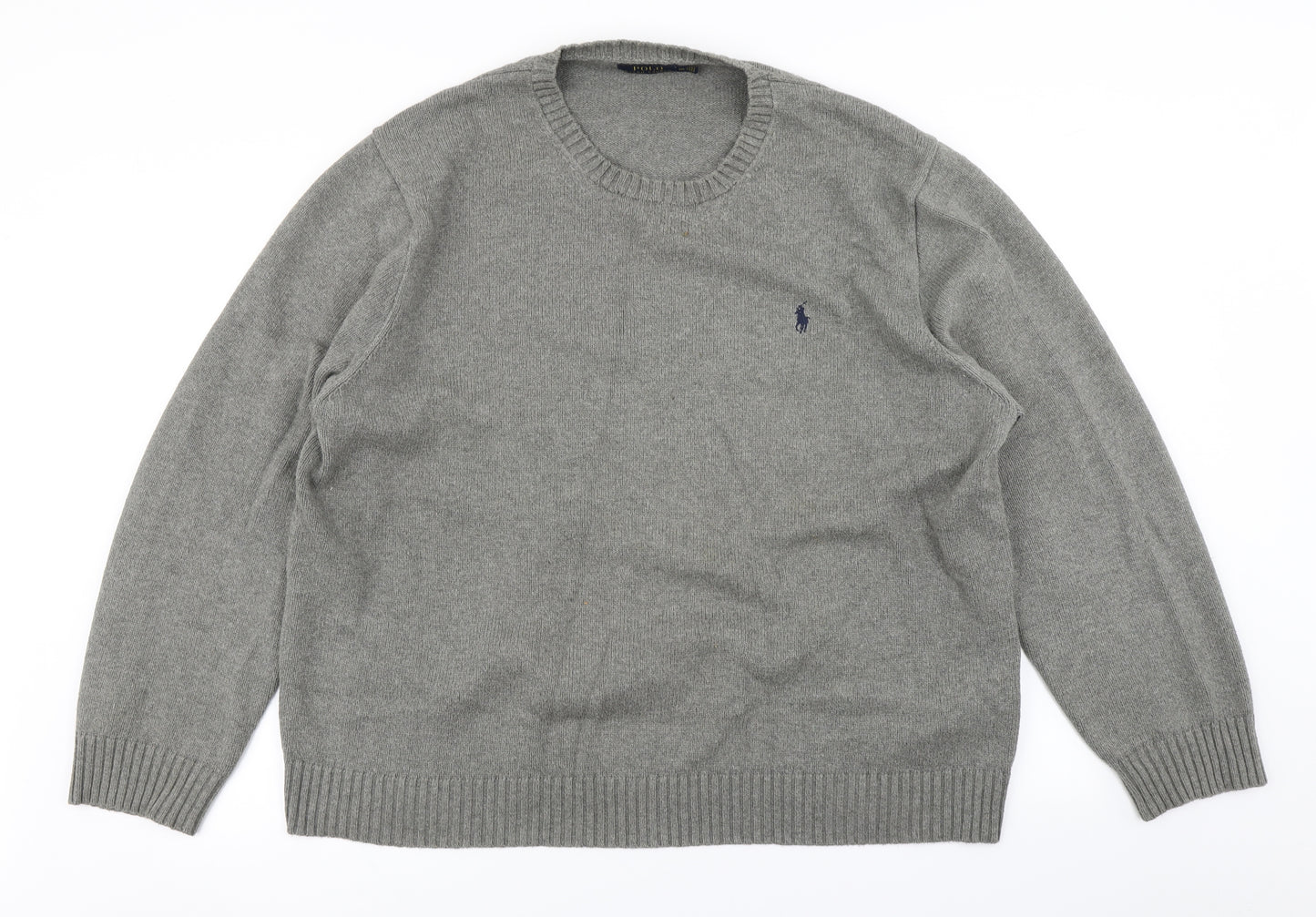 Polo Ralph Lauren Mens Grey  Knit Pullover Jumper Size 2XL