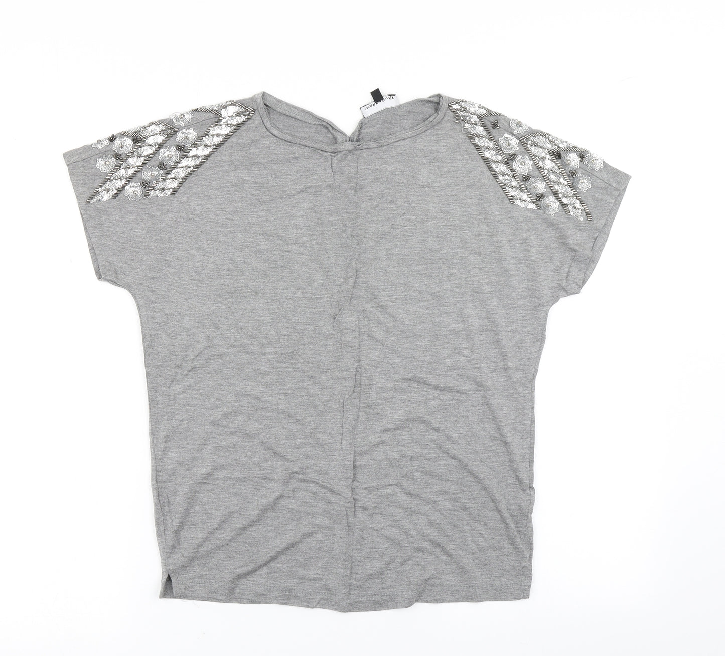 Warehouse Womens Grey   Basic T-Shirt Size 6