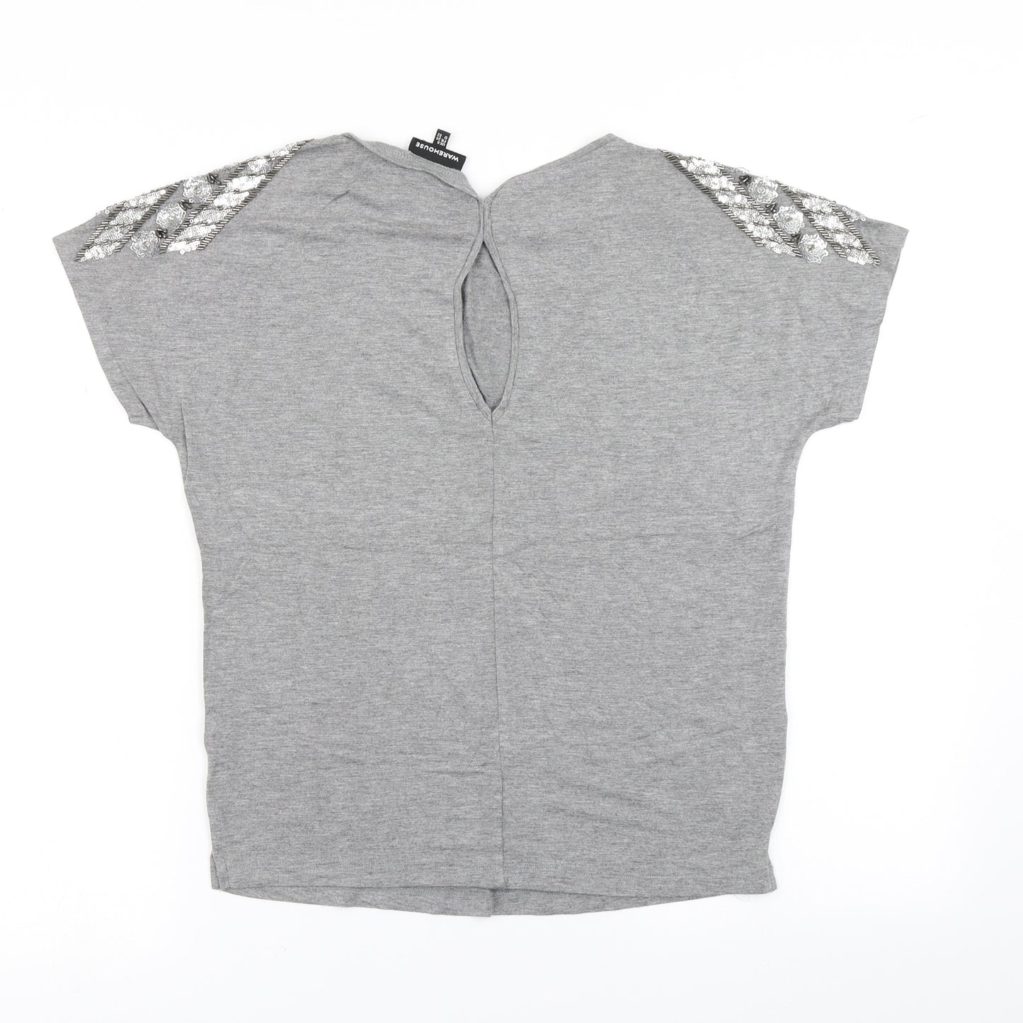 Warehouse Womens Grey   Basic T-Shirt Size 6