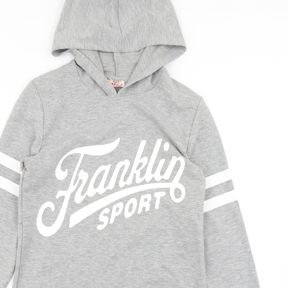 Teto Girls Grey   Pullover Hoodie Size 15 Years  - Longline