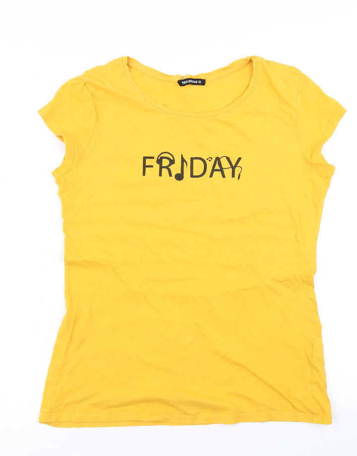 Terranova Womens Yellow   Basic T-Shirt Size XL
