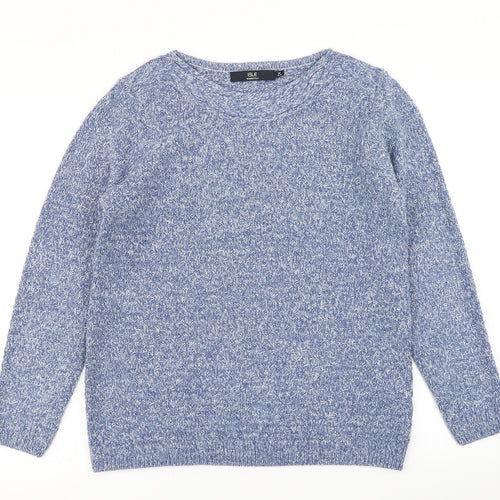 Isle Womens Blue  Knit Pullover Jumper Size M