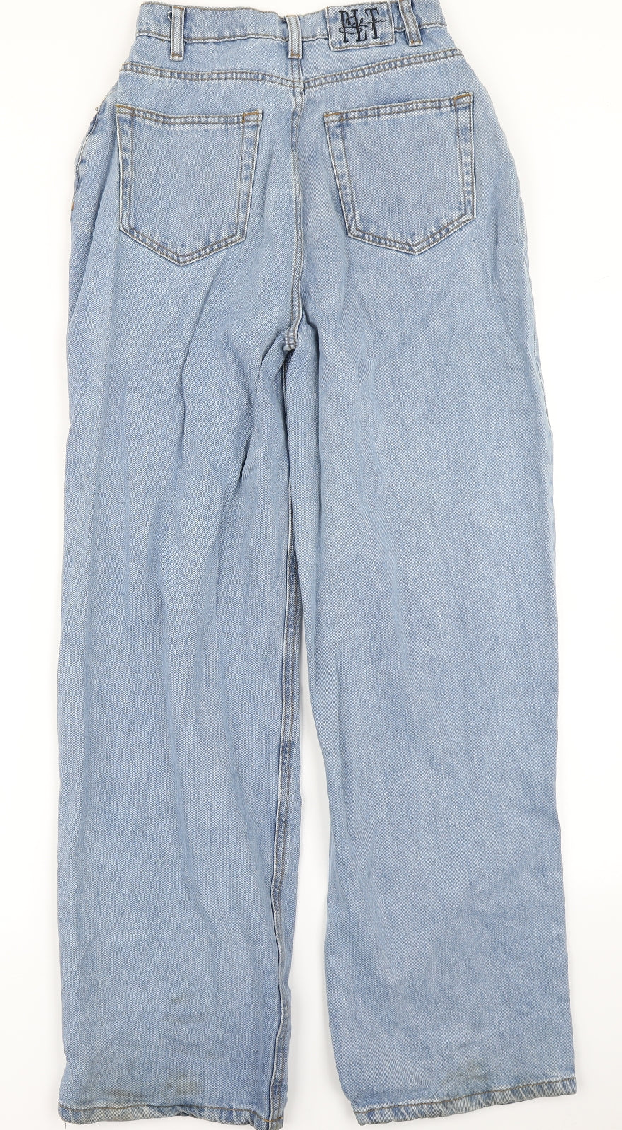 PRETTYLITTLETHING Womens Blue  Denim Straight Jeans Size 8 L29 in