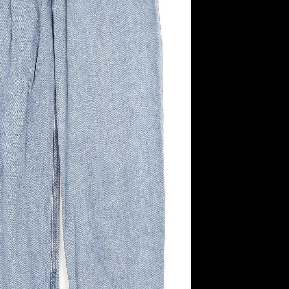 PRETTYLITTLETHING Womens Blue  Denim Straight Jeans Size 8 L29 in