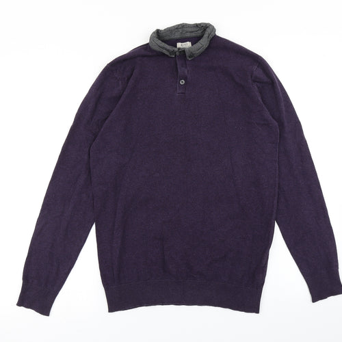ACW85 Mens Purple  Knit  Polo Size S