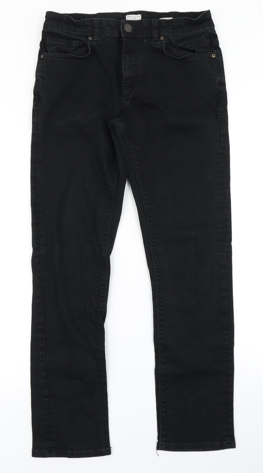 Easy Mens Black  Denim Straight Jeans Size 32 L28 in