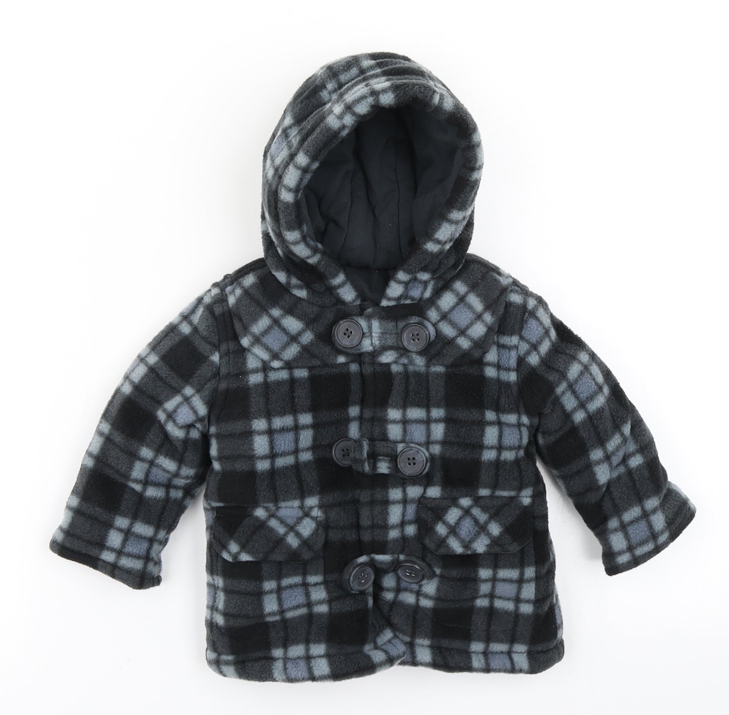 George Boys Blue Check Fleece Jacket  Size 3-6 Months