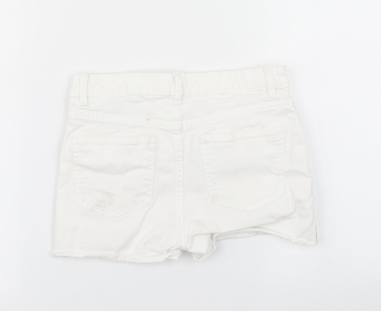 H&M Girls White  Denim Hot Pants Shorts Size 11-12 Years