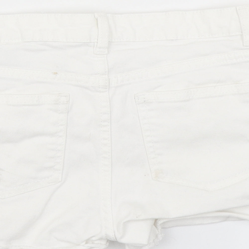 H&M Girls White  Denim Hot Pants Shorts Size 11-12 Years
