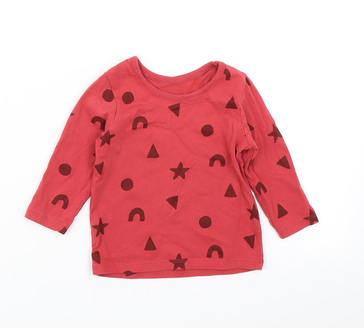 George Girls Pink Spotted Basic T-Shirt Size 6-9 Months