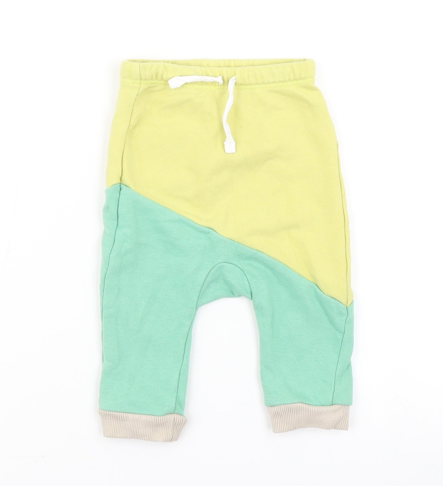 M&S Boys Green   Jogger Trousers Size 6-9 Months