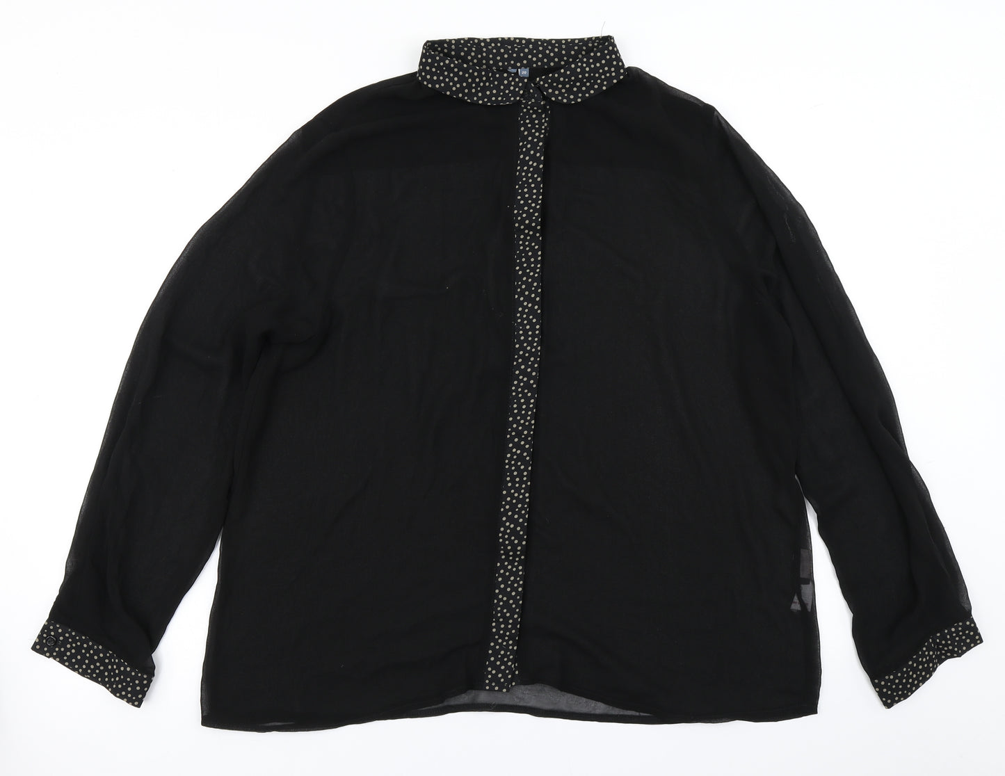 Evans Womens Black Polka Dot  Basic Blouse Size 20