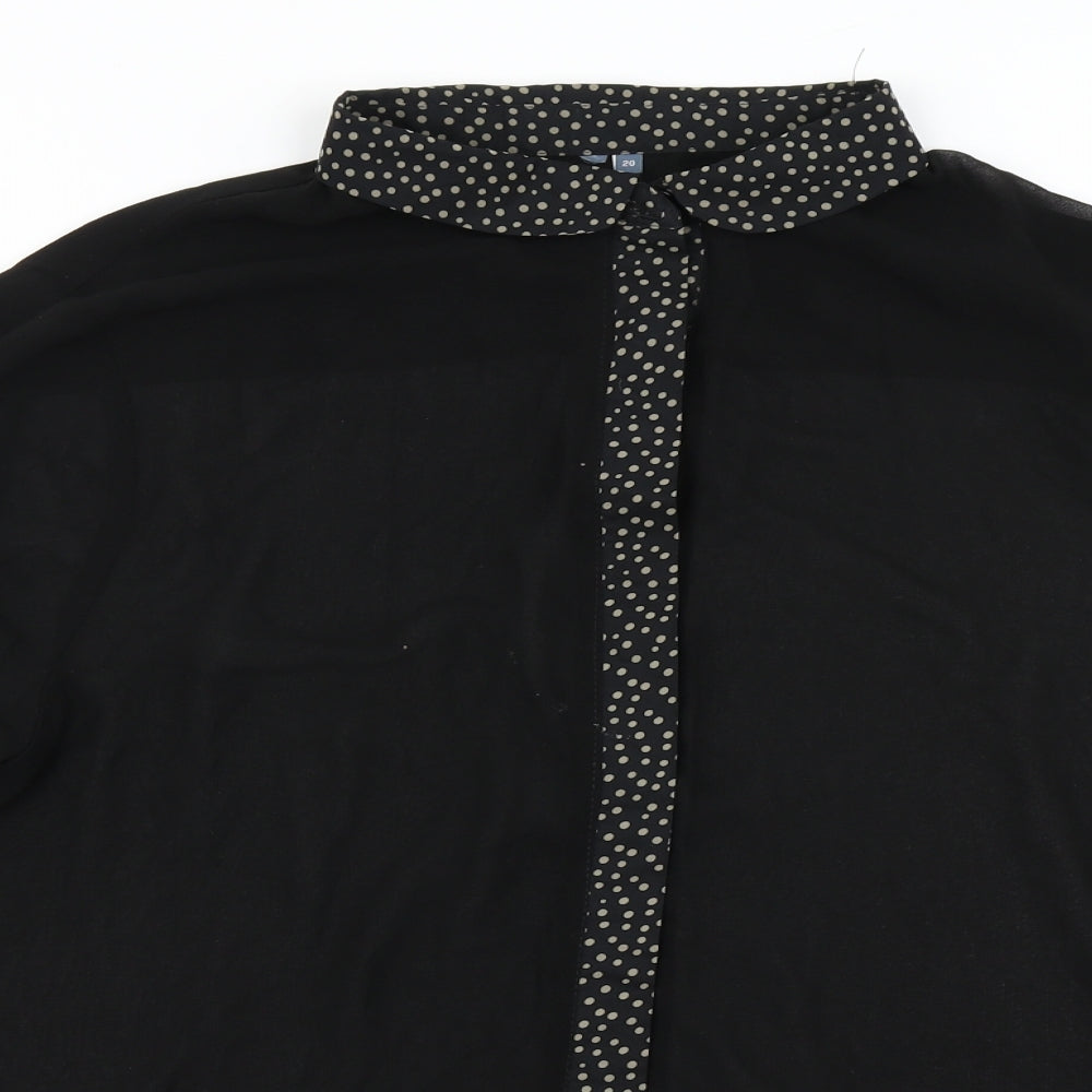 Evans Womens Black Polka Dot  Basic Blouse Size 20