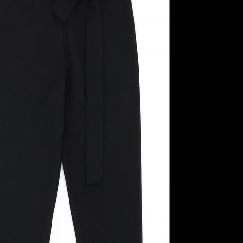 PRETTYLITTLETHING Womens Black   Dress Pants Trousers Size 6 L25 in - Papaerbag Waist