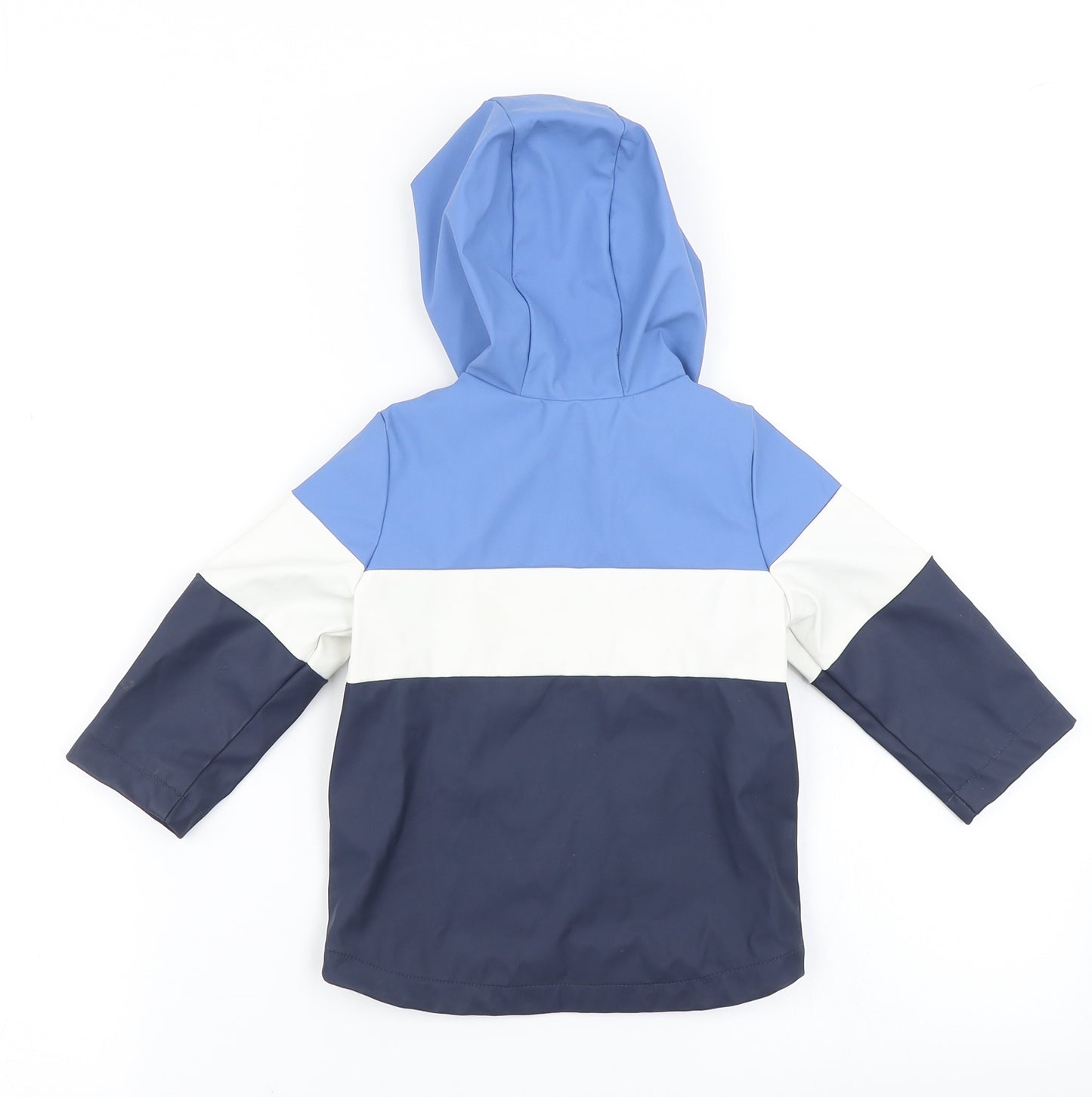 F&F Boys Blue Colourblock  Rain Coat Coat Size 9-12 Months