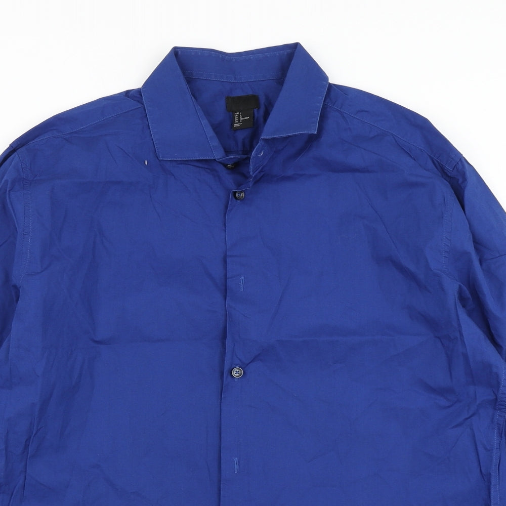 H&M Mens Blue    Dress Shirt Size L