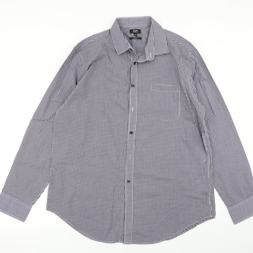 F&F Mens Purple Plaid   Button-Up Size 16.5