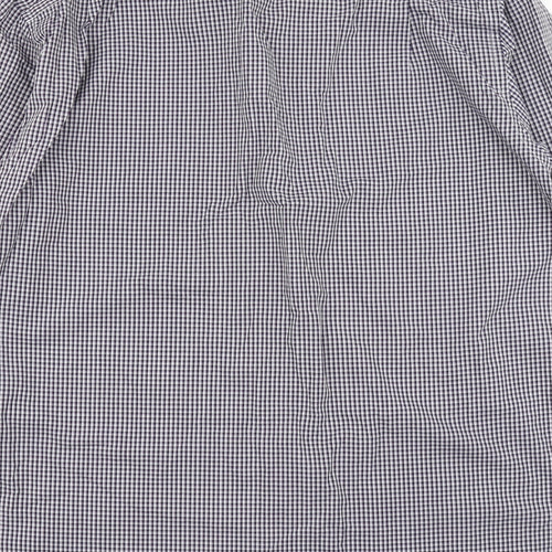 F&F Mens Purple Plaid   Button-Up Size 16.5