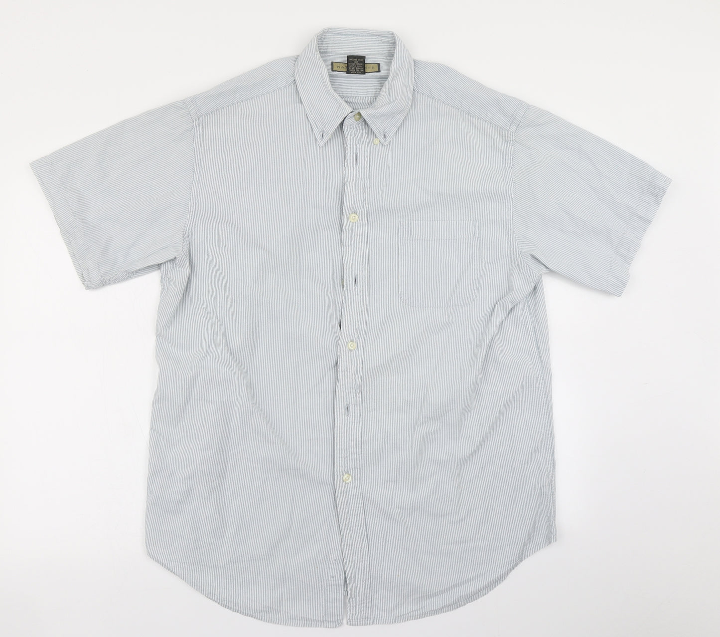 Naturalife Mens Blue Striped   Button-Up Size L