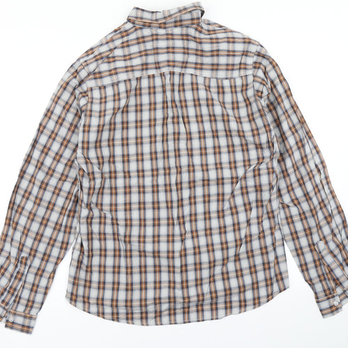 New Look Mens Brown Plaid   Button-Up Size L