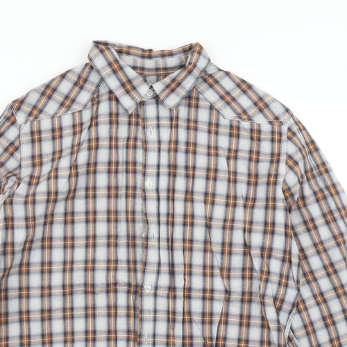 New Look Mens Brown Plaid   Button-Up Size L