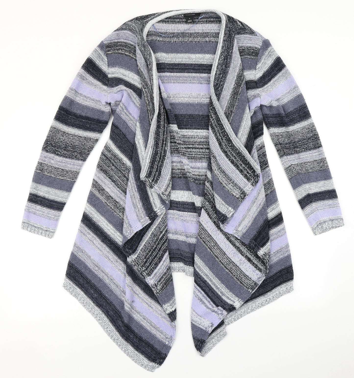 Atmosphere Womens Purple Striped Knit Cardigan Jumper Size M