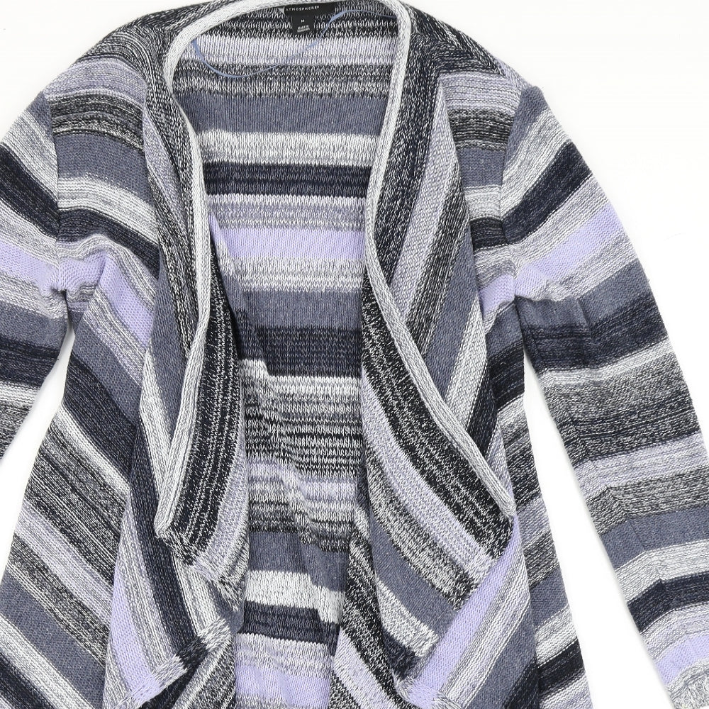 Atmosphere Womens Purple Striped Knit Cardigan Jumper Size M