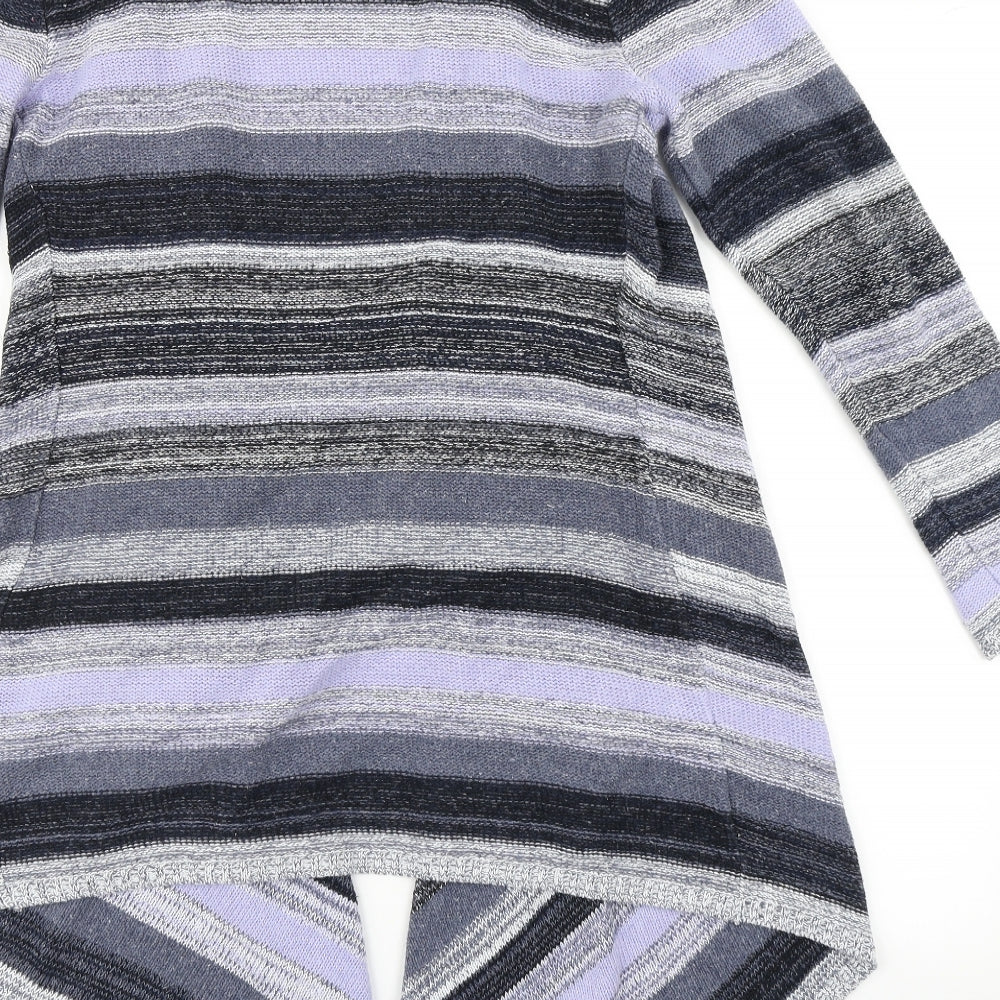 Atmosphere Womens Purple Striped Knit Cardigan Jumper Size M