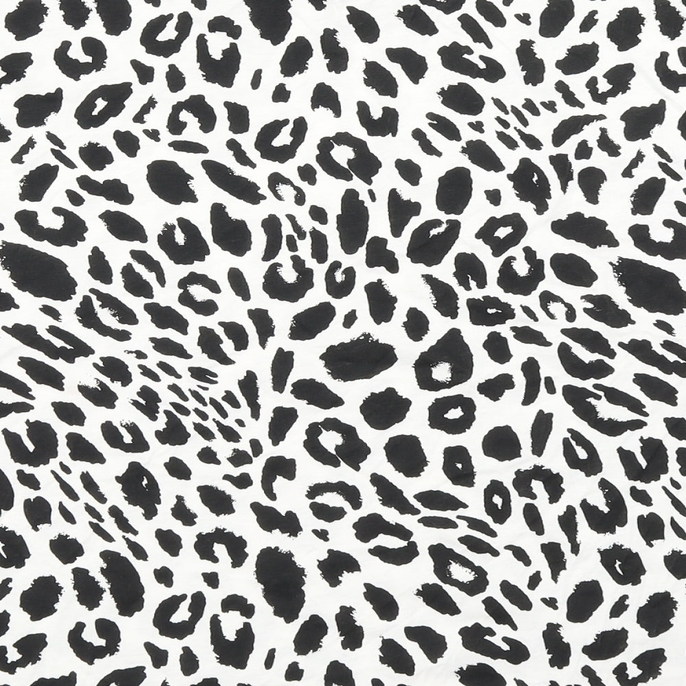 F&F Womens Black Animal Print  Basic T-Shirt Size 10