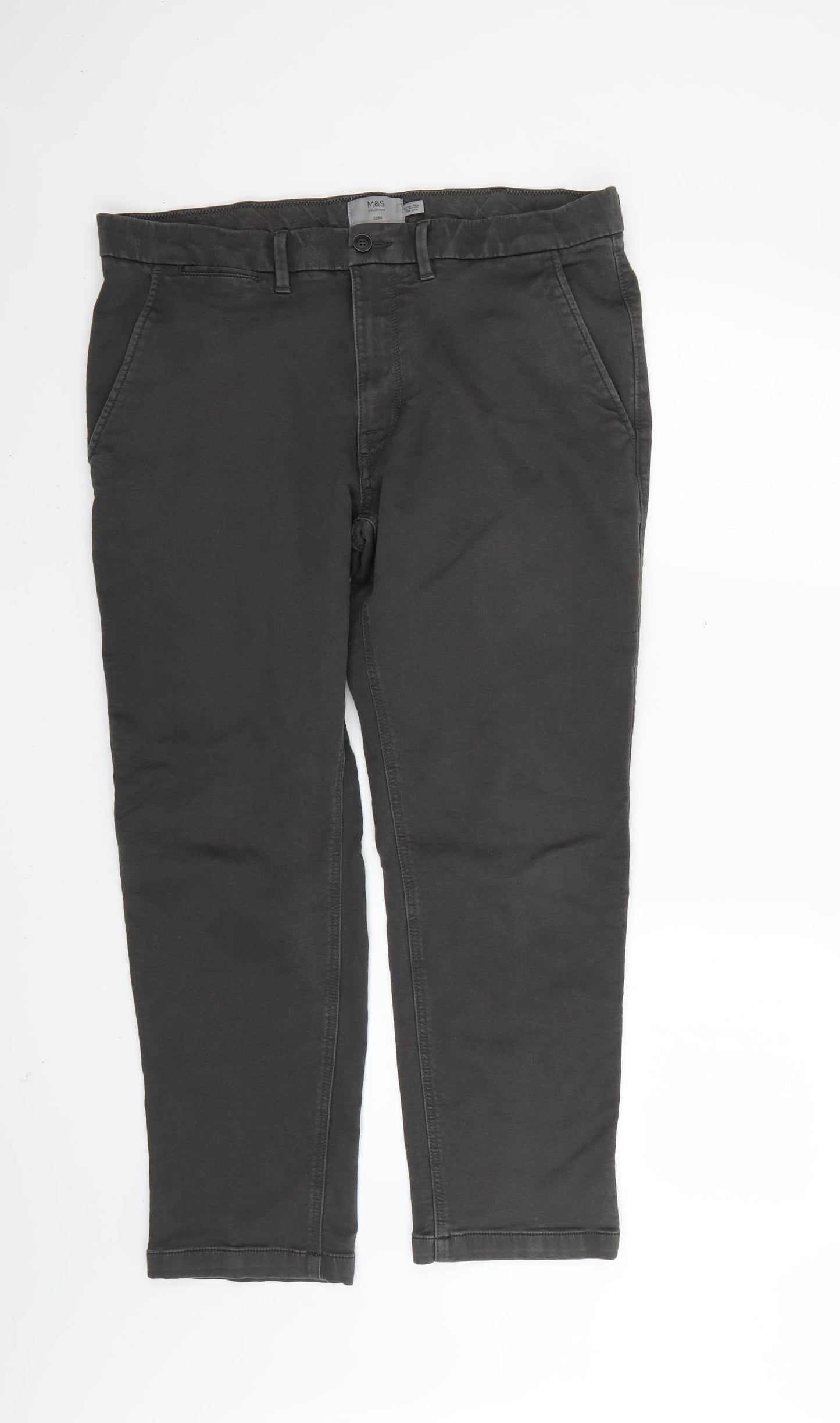 Marks and Spencer Mens Grey   Trousers  Size 38 L25 in