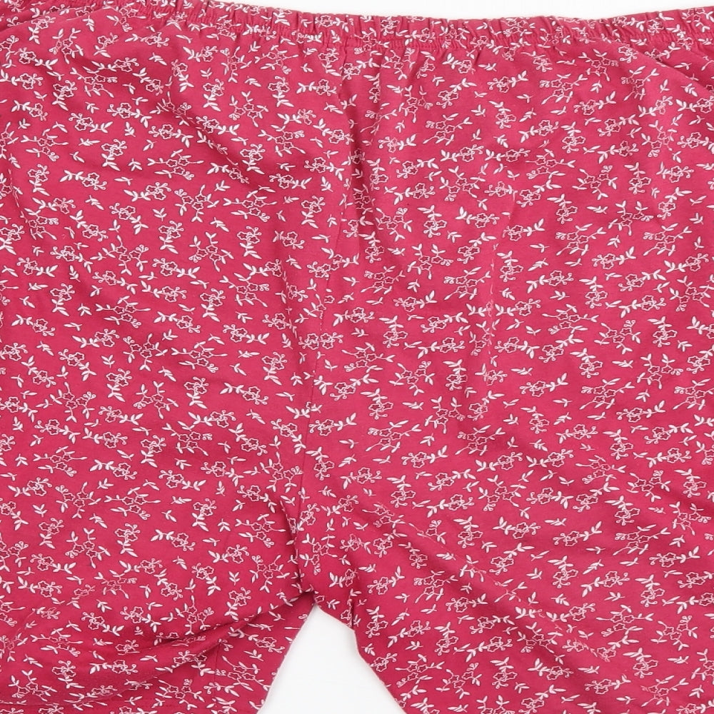 Daxon Womens Pink Floral  Sweat Shorts Size 58 in
