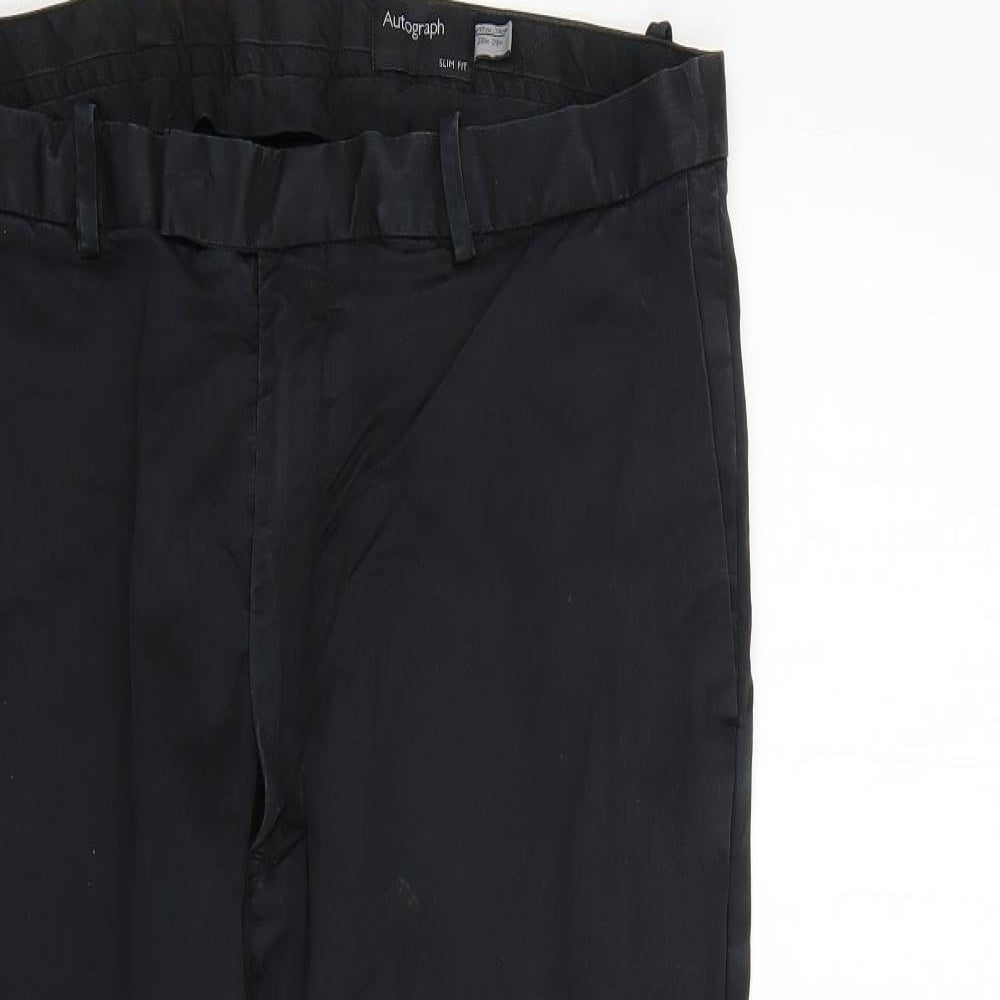 Autograph Mens Black   Rain Trousers Trousers Size 38 L27 in