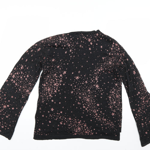 TU Womens Black Geometric  Pullover Jumper Size 14