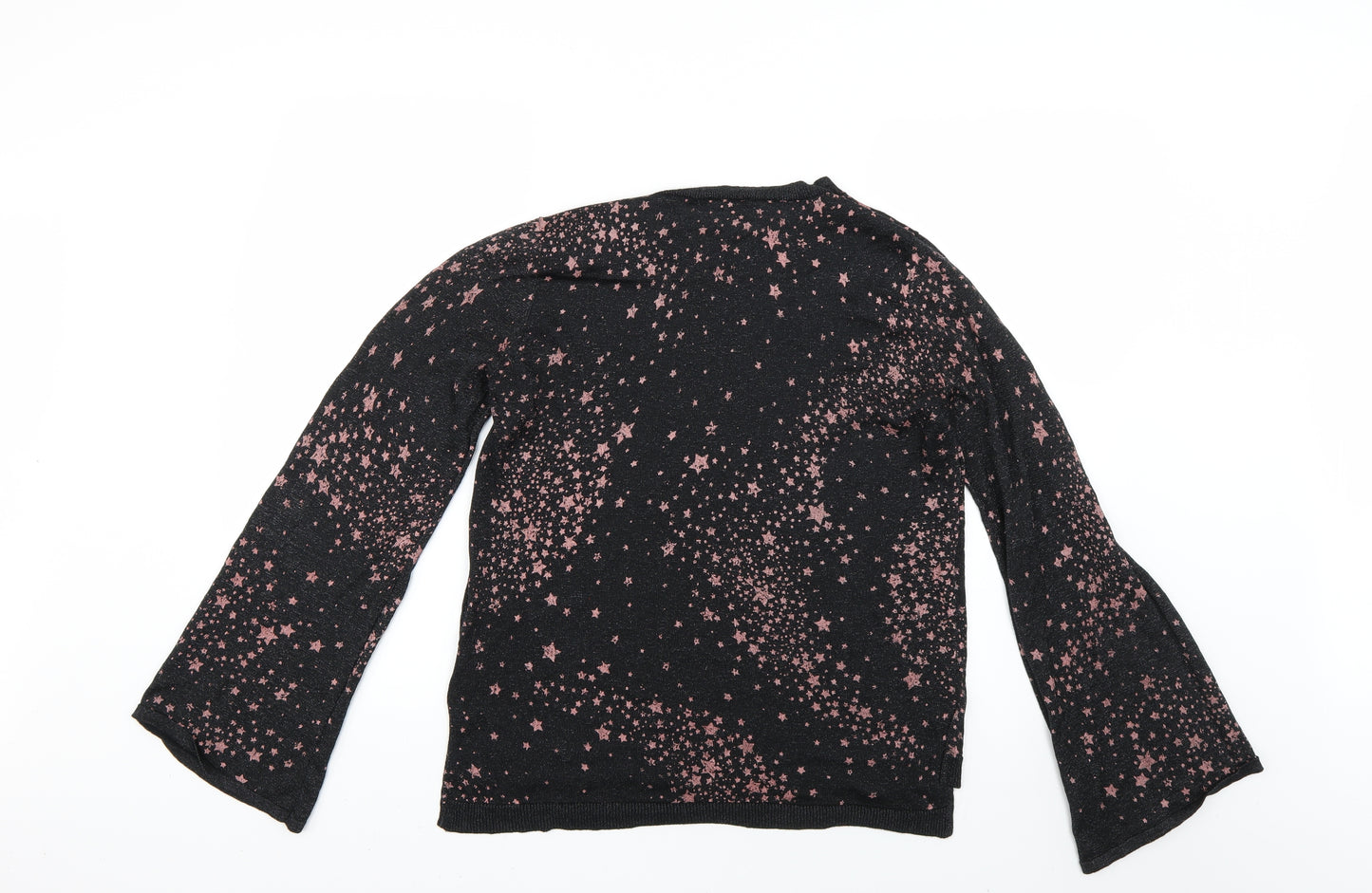 TU Womens Black Geometric  Pullover Jumper Size 14