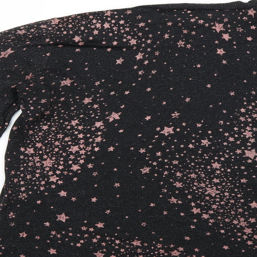 TU Womens Black Geometric  Pullover Jumper Size 14