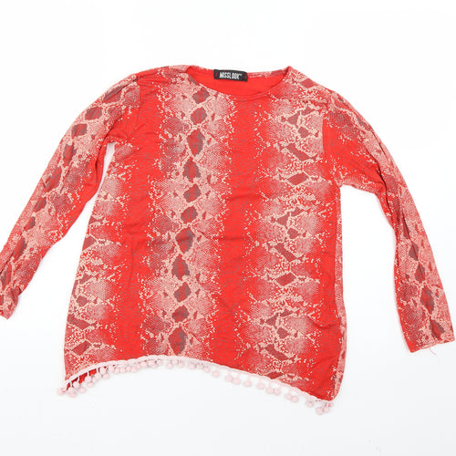 MissLook Girls Red Animal Print  Pullover Jumper Size 11-12 Years