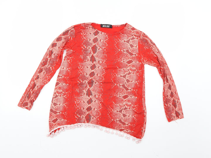 MissLook Girls Red Animal Print  Pullover Jumper Size 11-12 Years