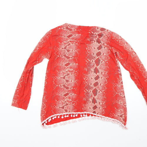 MissLook Girls Red Animal Print  Pullover Jumper Size 11-12 Years