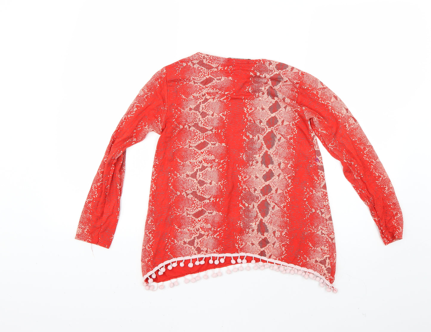 MissLook Girls Red Animal Print  Pullover Jumper Size 11-12 Years